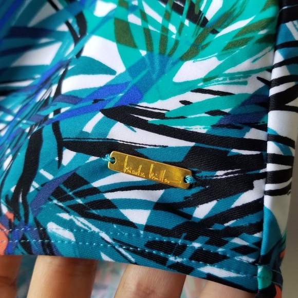 Nicole Miller Studio Paradise Tropical Print One Piece Swimsuit 2X - Picture 3 of 8